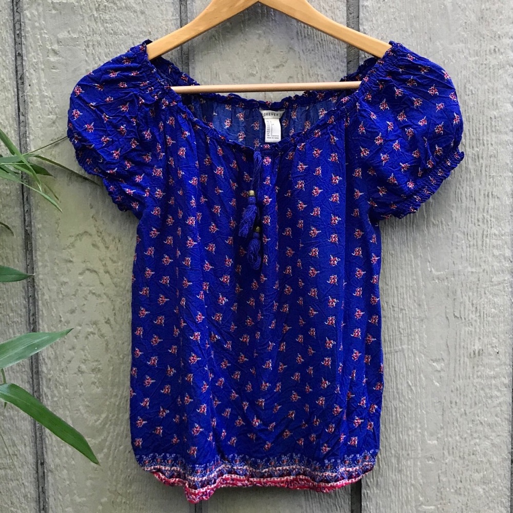 Forever 21 floral boho peasant blouse